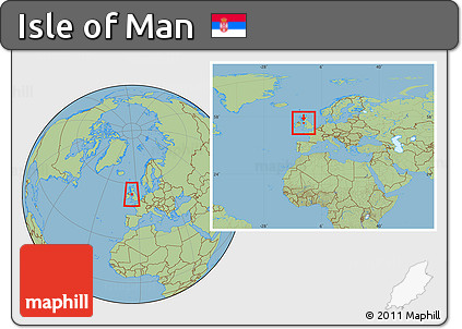 Savanna Style Location Map of Isle of Man, within the entire continent