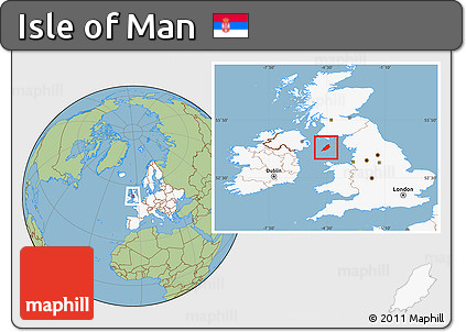 Savanna Style Location Map of Isle of Man, highlighted continent