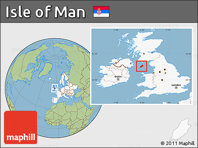 Savanna Style Location Map of Isle of Man, highlighted continent