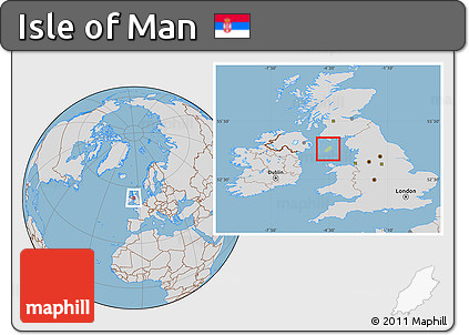 Savanna Style Location Map of Isle of Man, lighten, desaturated, land only