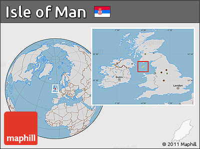 Savanna Style Location Map of Isle of Man, lighten, desaturated, land only