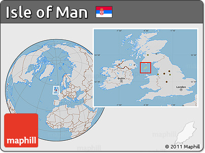 Savanna Style Location Map of Isle of Man, lighten, desaturated, land only