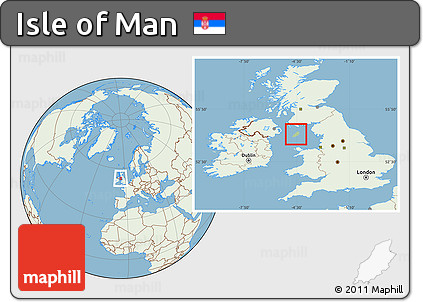 Savanna Style Location Map of Isle of Man, lighten, land only