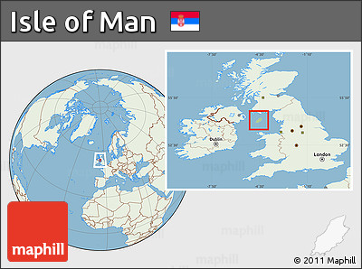 Savanna Style Location Map of Isle of Man, lighten, land only