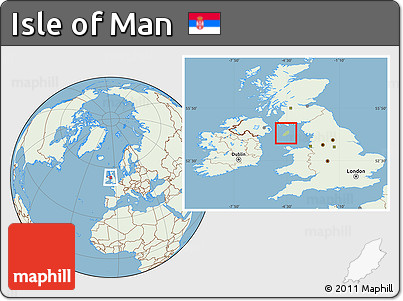 Savanna Style Location Map of Isle of Man, lighten, land only
