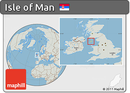 Savanna Style Location Map of Isle of Man, lighten, semi-desaturated, land only