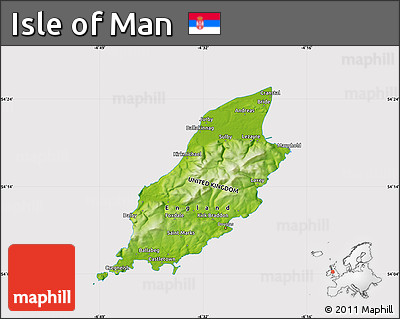 Physical Map of Isle of Man, cropped outside