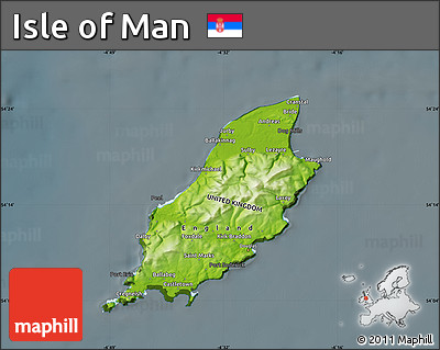 Physical Map of Isle of Man, darken