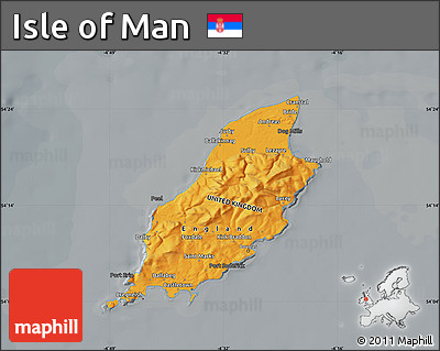 Political Map of Isle of Man, darken, semi-desaturated