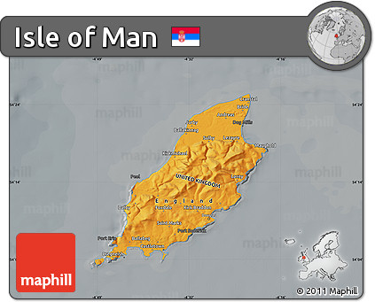 Political Map of Isle of Man, darken, semi-desaturated