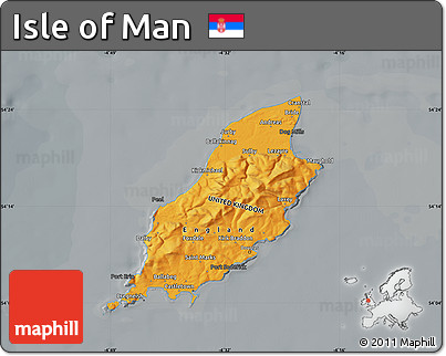 Political Map of Isle of Man, darken, semi-desaturated