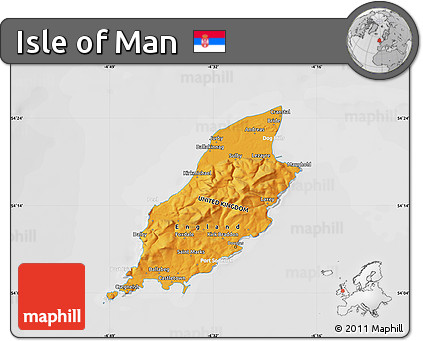 Political Map of Isle of Man, lighten, desaturated