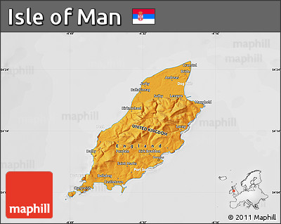 Political Map of Isle of Man, lighten, desaturated