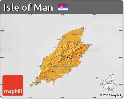 Political Map of Isle of Man, lighten, desaturated