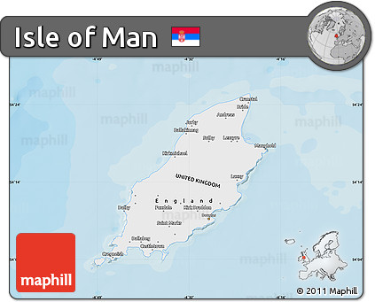 Political Map of Isle of Man, single color outside