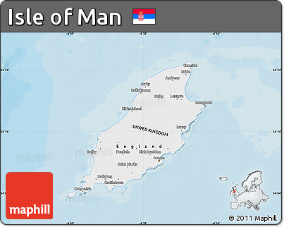 Political Map of Isle of Man, single color outside