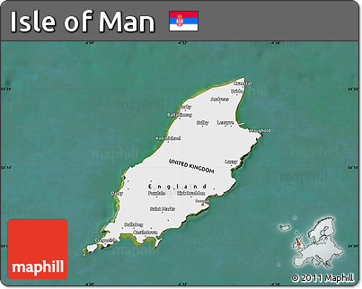 Political Map of Isle of Man, single color outside, satellite sea