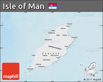 Political Map of Isle of Man, single color outside, shaded relief sea