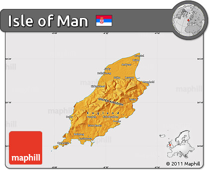 Political Shades Map of Isle of Man, cropped outside