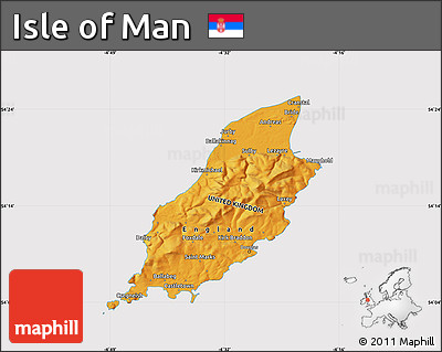 Political Shades Map of Isle of Man, cropped outside