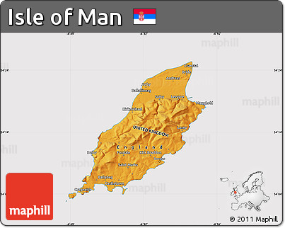 Political Shades Map of Isle of Man, cropped outside