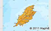 Political Shades Map of Isle of Man, darken, desaturated, land only