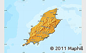 Political Shades Map of Isle of Man, darken, land only