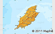 Political Shades Map of Isle of Man, darken, semi-desaturated, land only