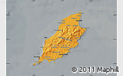 Political Shades Map of Isle of Man, darken, semi-desaturated