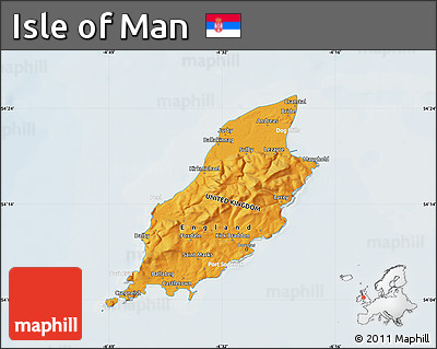 Political Shades Map of Isle of Man, lighten