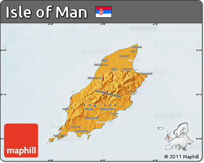 Political Shades Map of Isle of Man, lighten