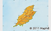 Political Shades Map of Isle of Man, physical outside