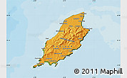Political Shades Map of Isle of Man, satellite outside, bathymetry sea