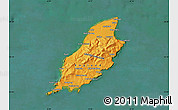 Political Shades Map of Isle of Man, satellite outside