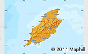 Political Shades Map of Isle of Man, semi-desaturated, land only