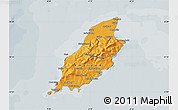 Political Shades Map of Isle of Man, semi-desaturated