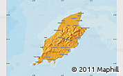 Political Shades Map of Isle of Man, shaded relief outside, bathymetry sea