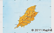 Political Shades Map of Isle of Man, shaded relief outside