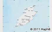 Political Shades Map of Isle of Man, single color outside, shaded relief sea