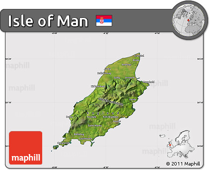 Satellite Map of Isle of Man, cropped outside