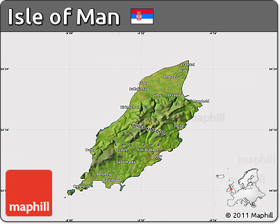 Satellite Map of Isle of Man, cropped outside