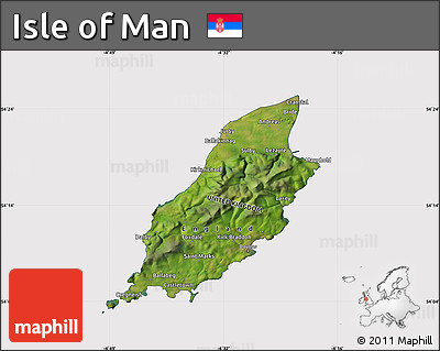 Satellite Map of Isle of Man, cropped outside