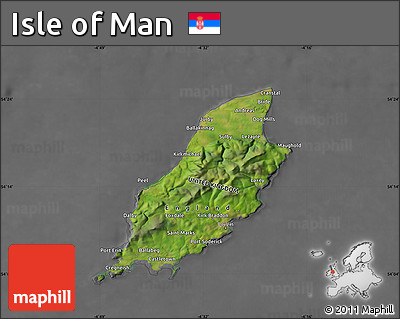 Satellite Map of Isle of Man, desaturated