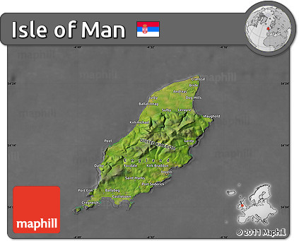 Satellite Map of Isle of Man, desaturated