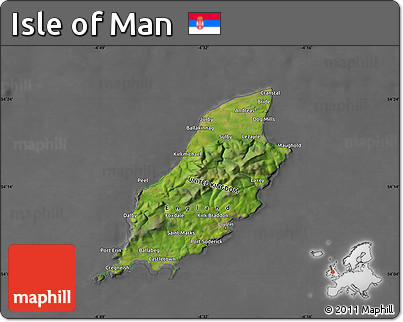 Satellite Map of Isle of Man, desaturated