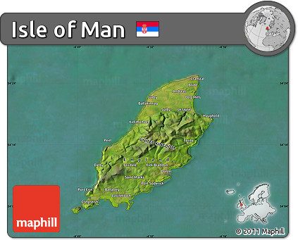 Satellite Map of Isle of Man, physical outside, satellite sea