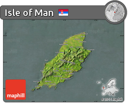 Satellite Map of Isle of Man, semi-desaturated