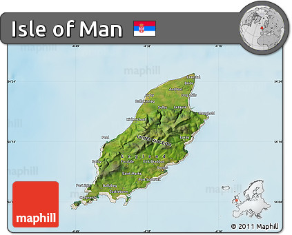 Satellite Map of Isle of Man, shaded relief outside