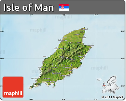 Satellite Map of Isle of Man, shaded relief outside