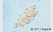 Shaded Relief Map of Isle of Man, darken, desaturated, land only